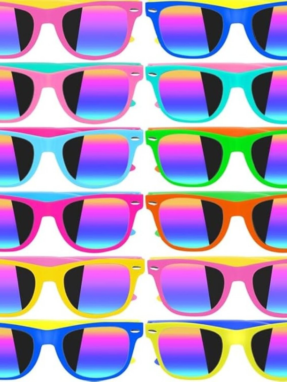 12 pcs Novelty Party Sunglasses Bulk, Colorful Retro Sunglasses for Parties